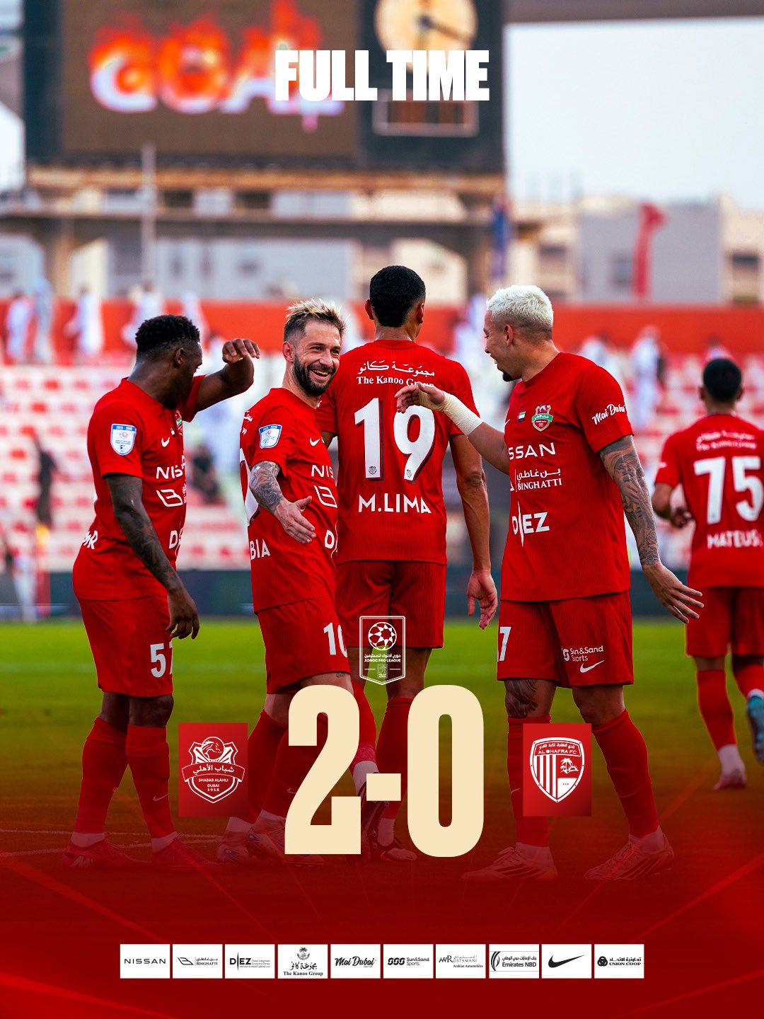 Shabab Alahli registered  first win in the Adnoc pro league season 2025-2026