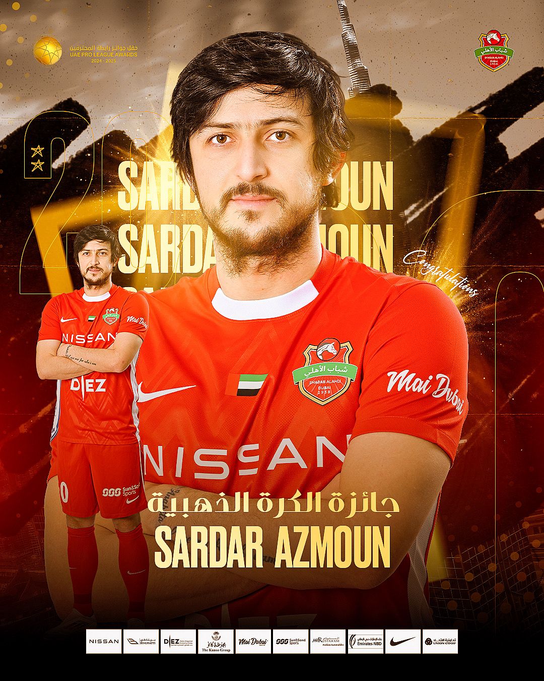 Congratulations to our player Sardar Azmoun