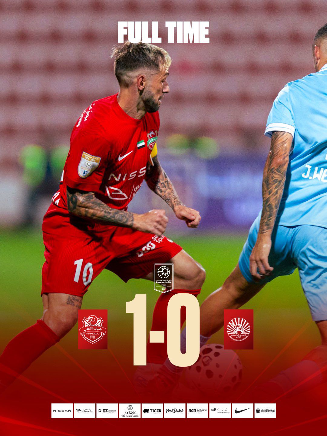 Shabab Al Ahli wins Bani Yas 1-0