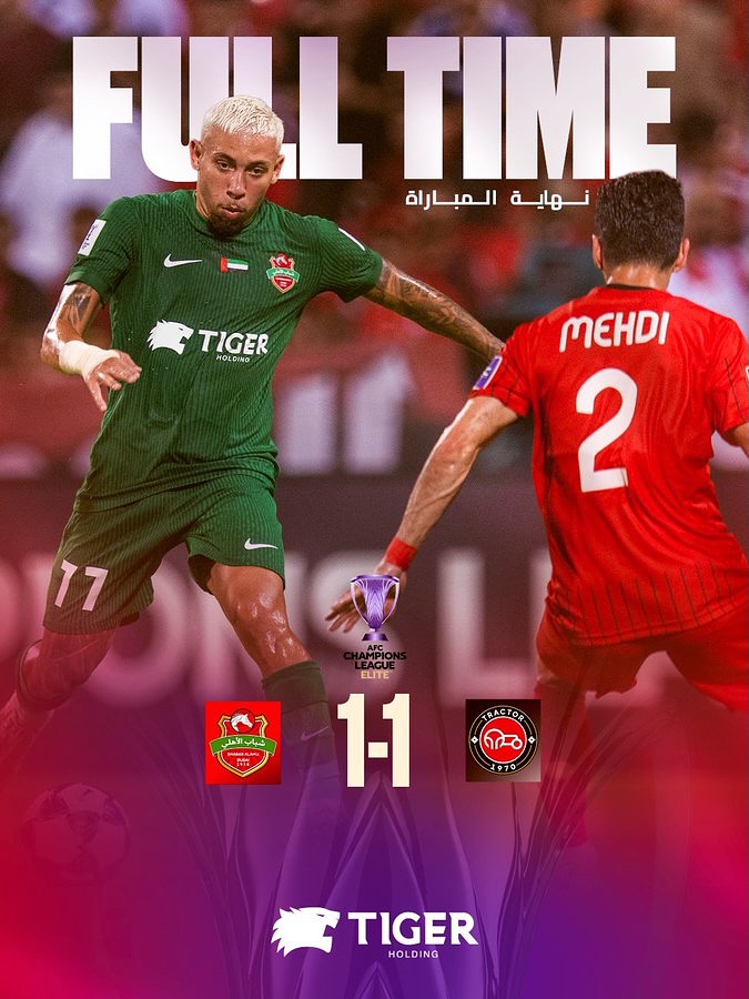 Shabab Alahli and Tractor draw 1-1